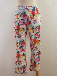 Capri-jeans, vit bottenfrg