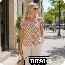 Blus, mocka/gr�ddvit