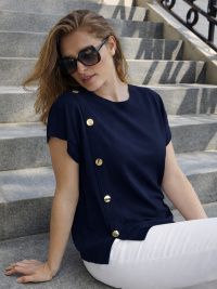 Top med guldf�rgade knappar, marin