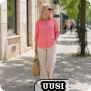 Favorit-skjorta, lin/viscose, cherry-cerise