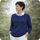 Vackert m�nsterstickad tr�ja, marin