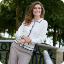 Chanelinspirerad tr�ja, offwhite/marin