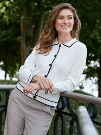 Chanelinspirerad tr�ja, offwhite/marin