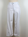 7/8-dels jeans med bendekor, vit twill. Prisvärd