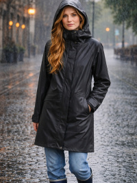 Didriksons Elly regnjacka, svart
