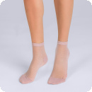 Sock, rosa-rand, 2-pack frn Dim