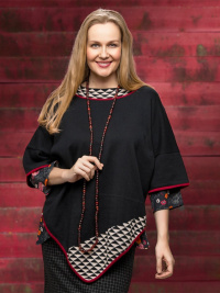 Poncho pusero, musta pohjaväri