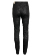 Jaquard-kuviolliset housut, hoikka jalat, musta